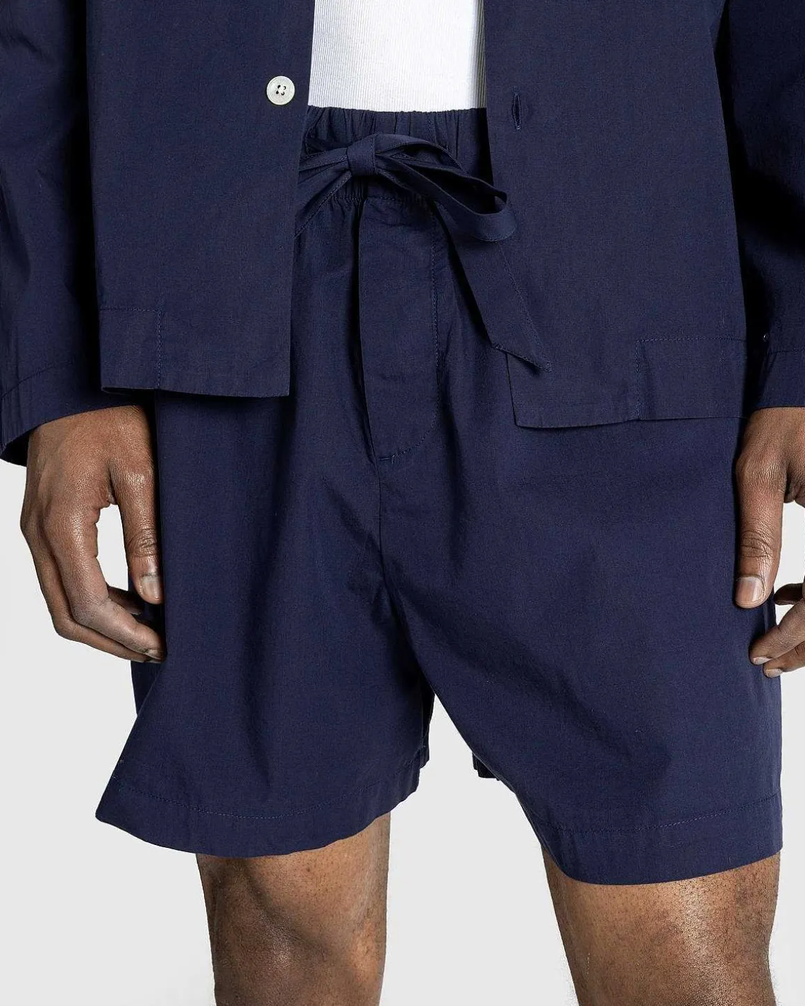 Poplin Pyjamas Shorts Aegte Navy
