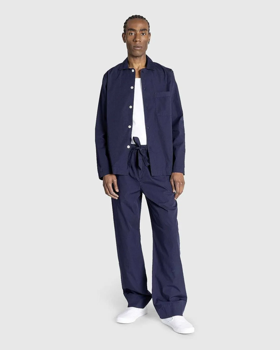 Poplin Pyjamasskjorte Aegte Marinebla