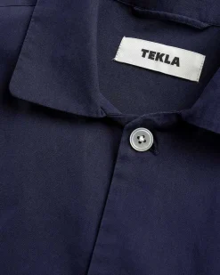 Poplin Pyjamasskjorte Aegte Marinebla