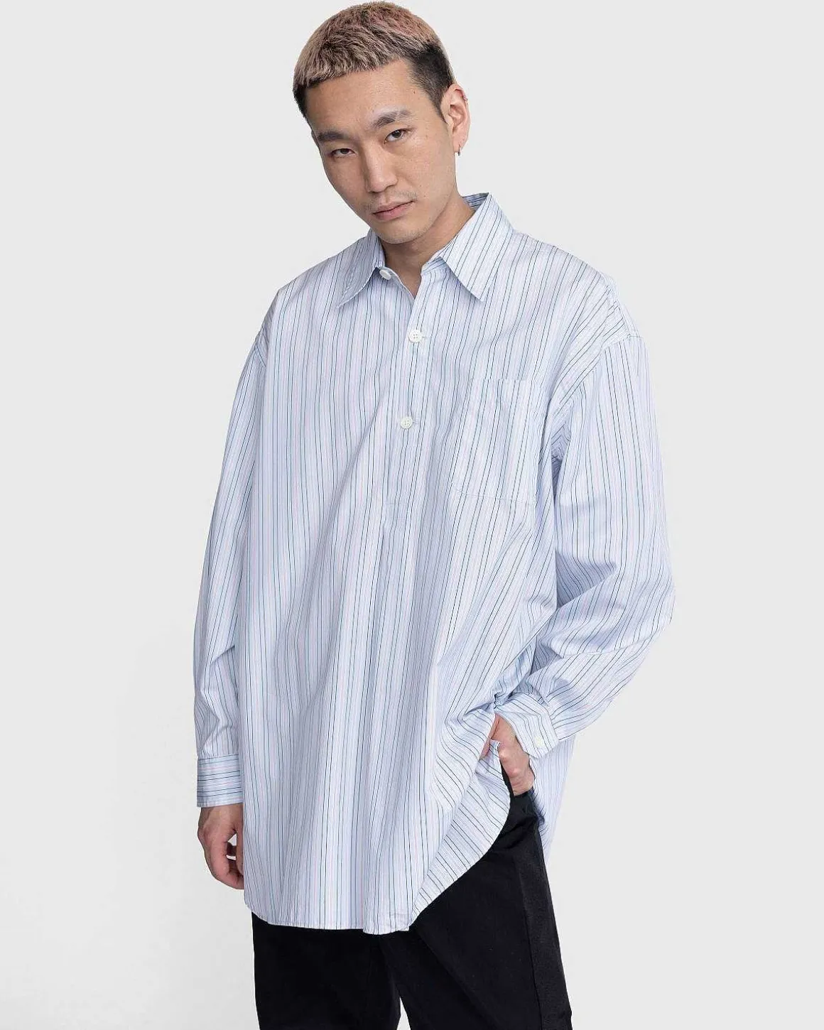Popover Skjorte Blue Stripe