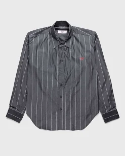 Pulled Neck Shirt Gra/Hvid