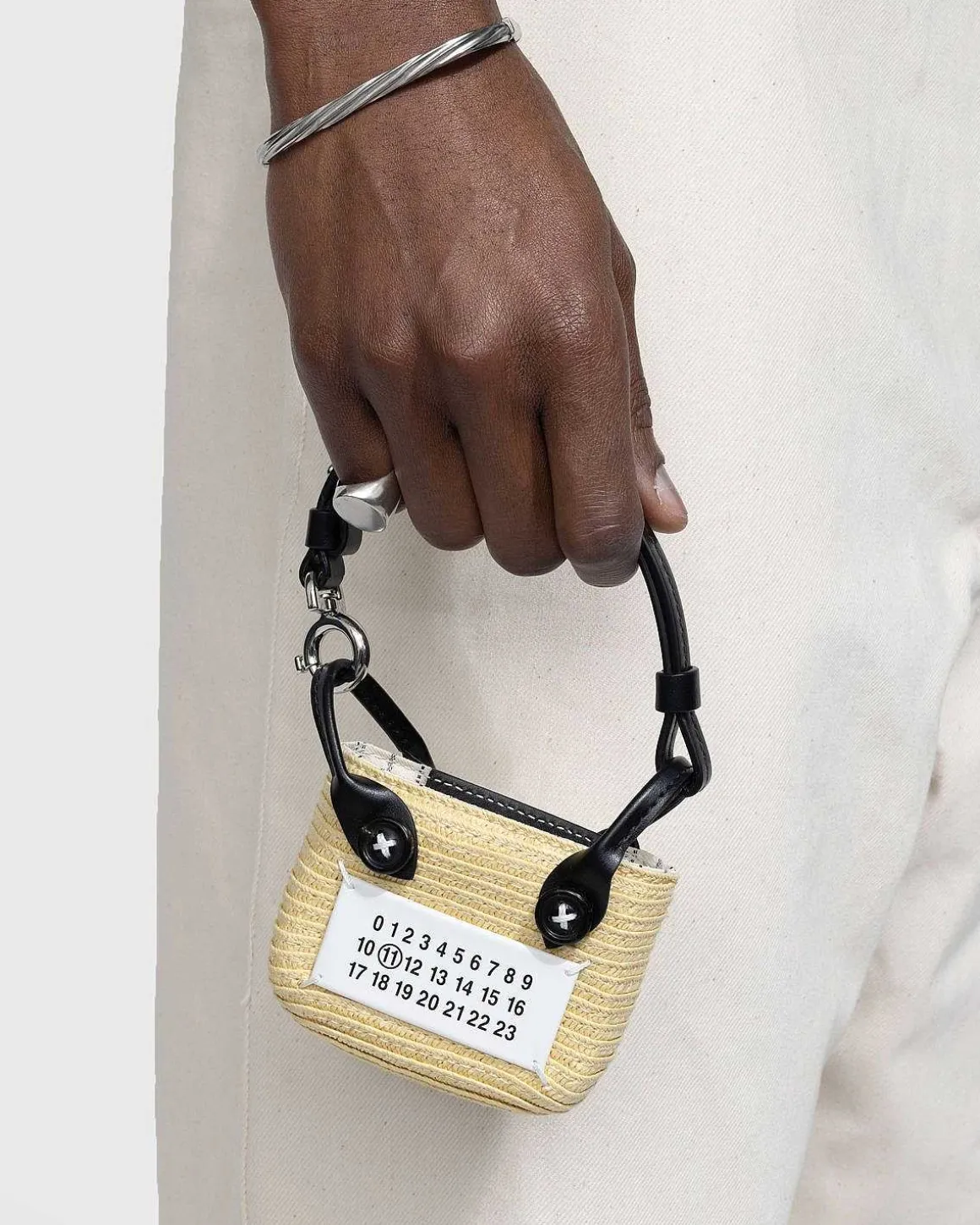 Raffia Mulepose Natur/Hvid