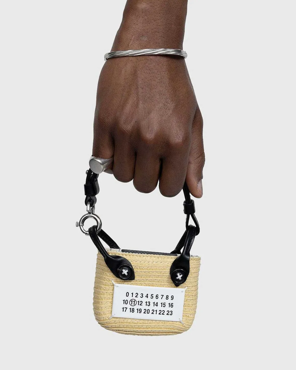 Raffia Mulepose Natur/Hvid