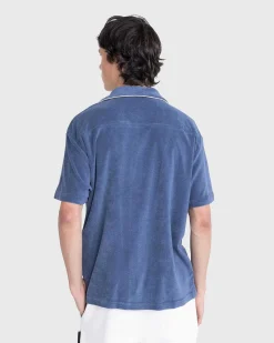 Rhuigi Kortaermet Button-Down Skjorte Inky Blue
