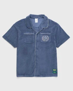 Rhuigi Kortaermet Button-Down Skjorte Inky Blue