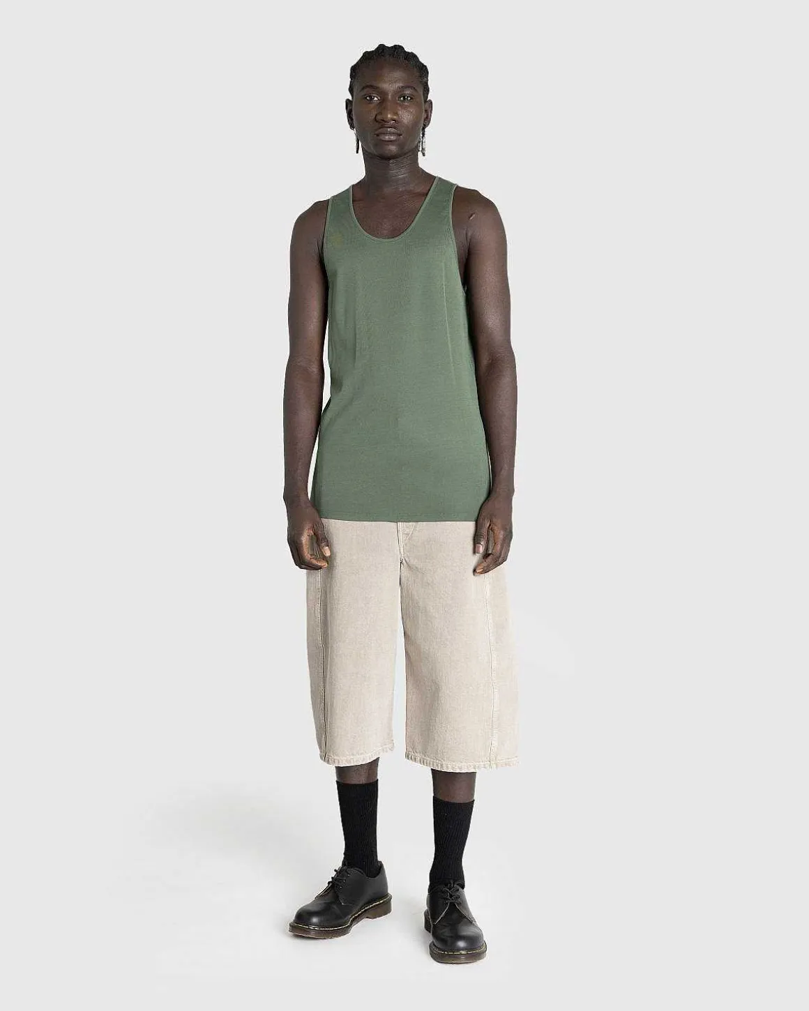 Rib Debardeur Smoky Green