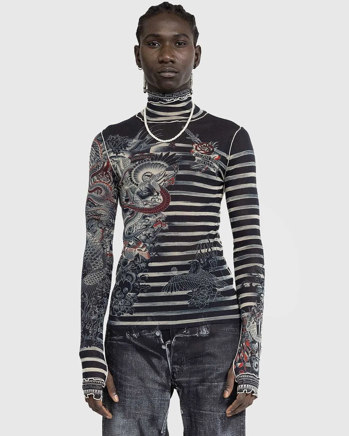 Sailor Tattoo Langaermet Navy/Beige