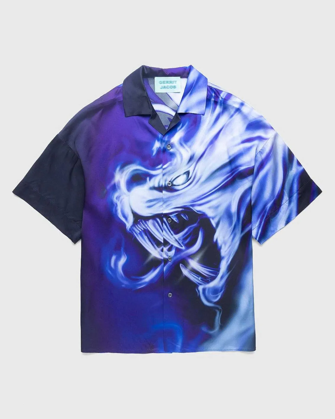 Satin Print Skjorte Lilla
