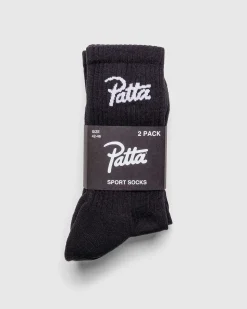 Script Logo Sportssokker (2-Pak) Sort
