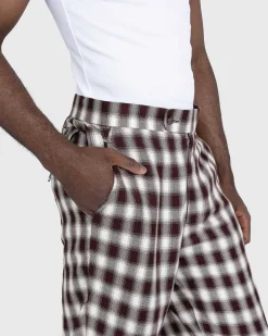 Shadow Plaid Side-Tie Bukser Brun