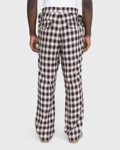Shadow Plaid Side-Tie Bukser Brun
