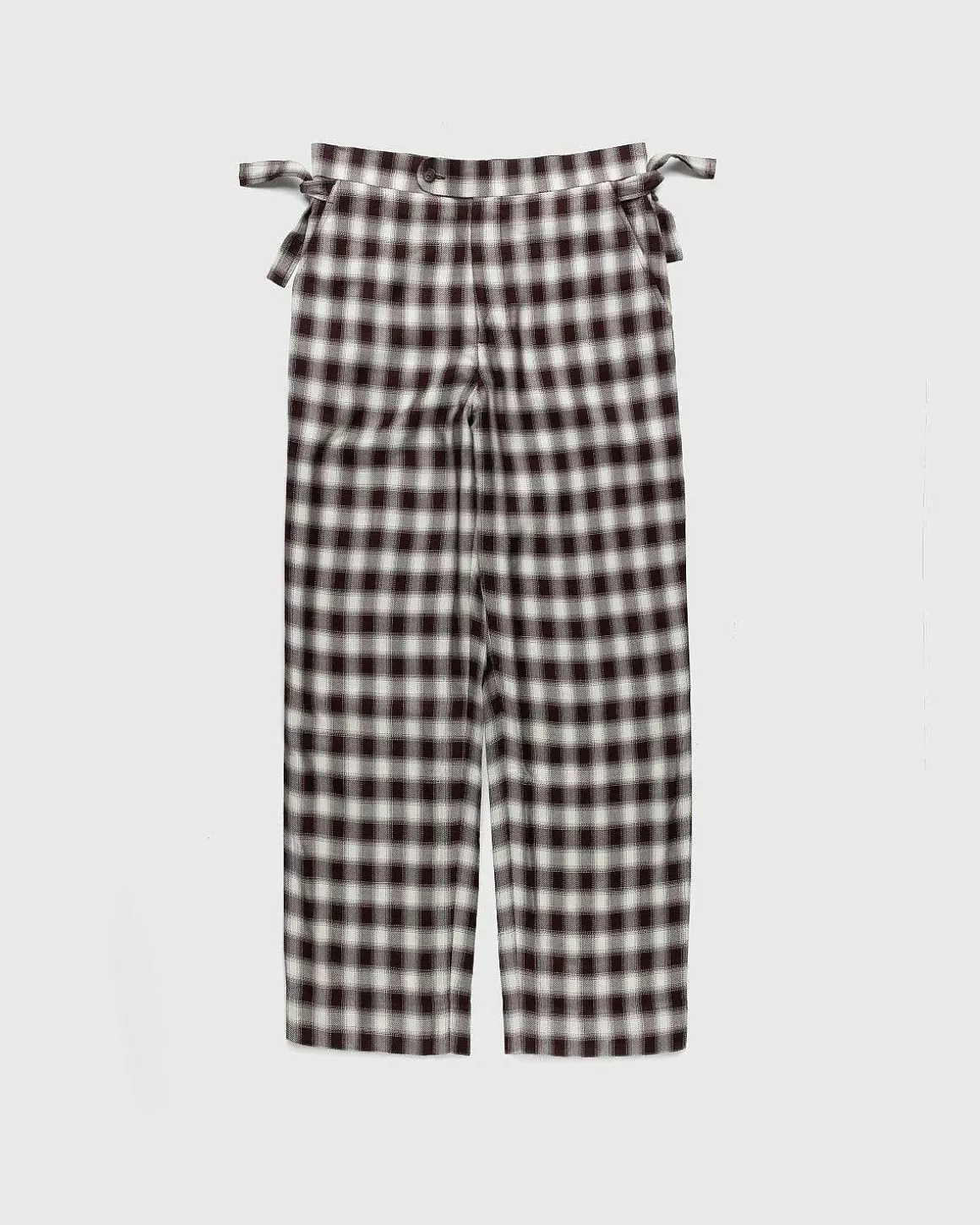 Shadow Plaid Side-Tie Bukser Brun