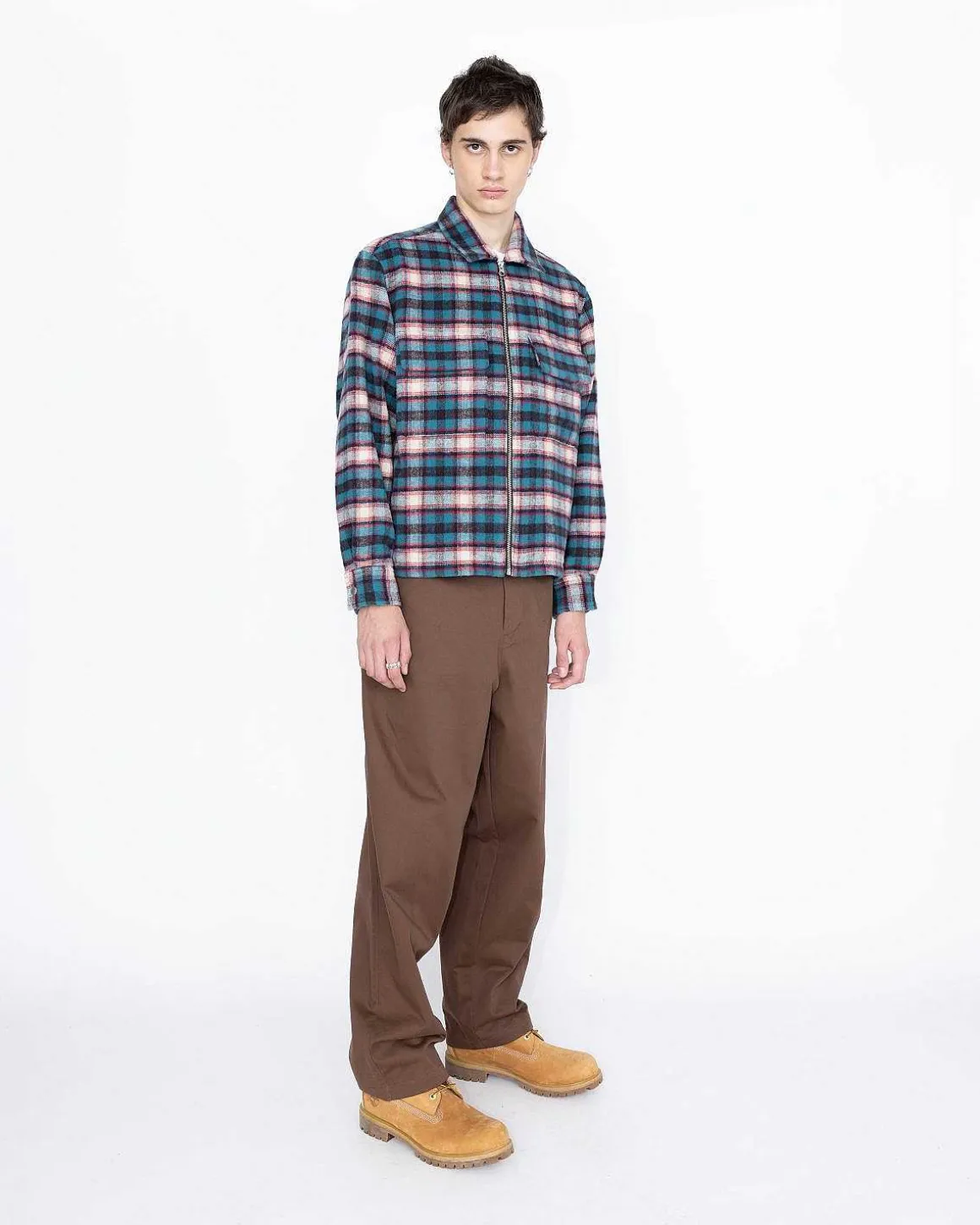 Shaggy Plaid Skjorte Rod/Bla
