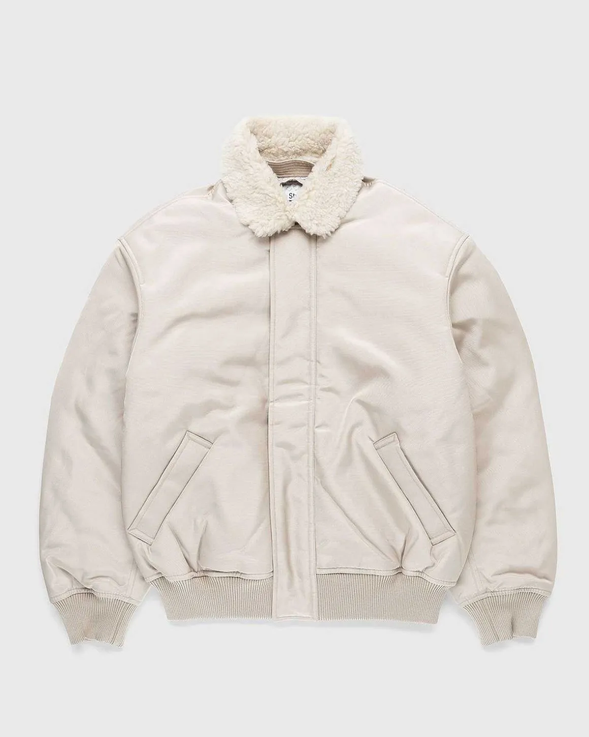 Shearling Collar Jakke Beige