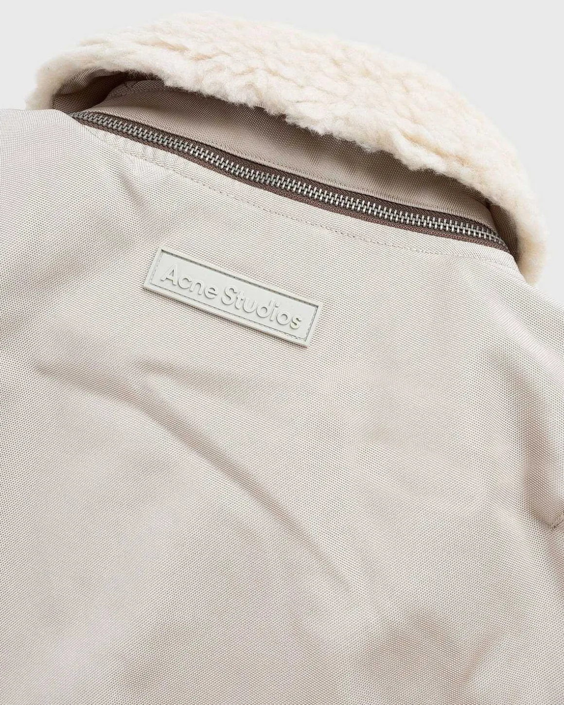 Shearling Collar Jakke Beige