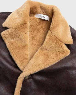 Sheridan Jakke Faux Shearling Brown