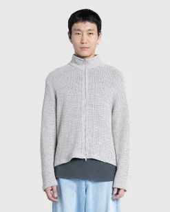 Shrunken Full-Zip Polo Musk Dusk Rope Weave