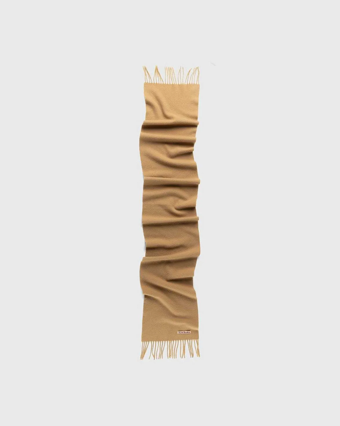 Skinny Uldtorklaede Mork Camel