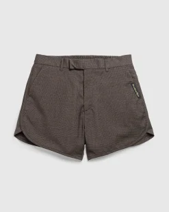 Skraeddersyet Gym Short Brown Houndstooth