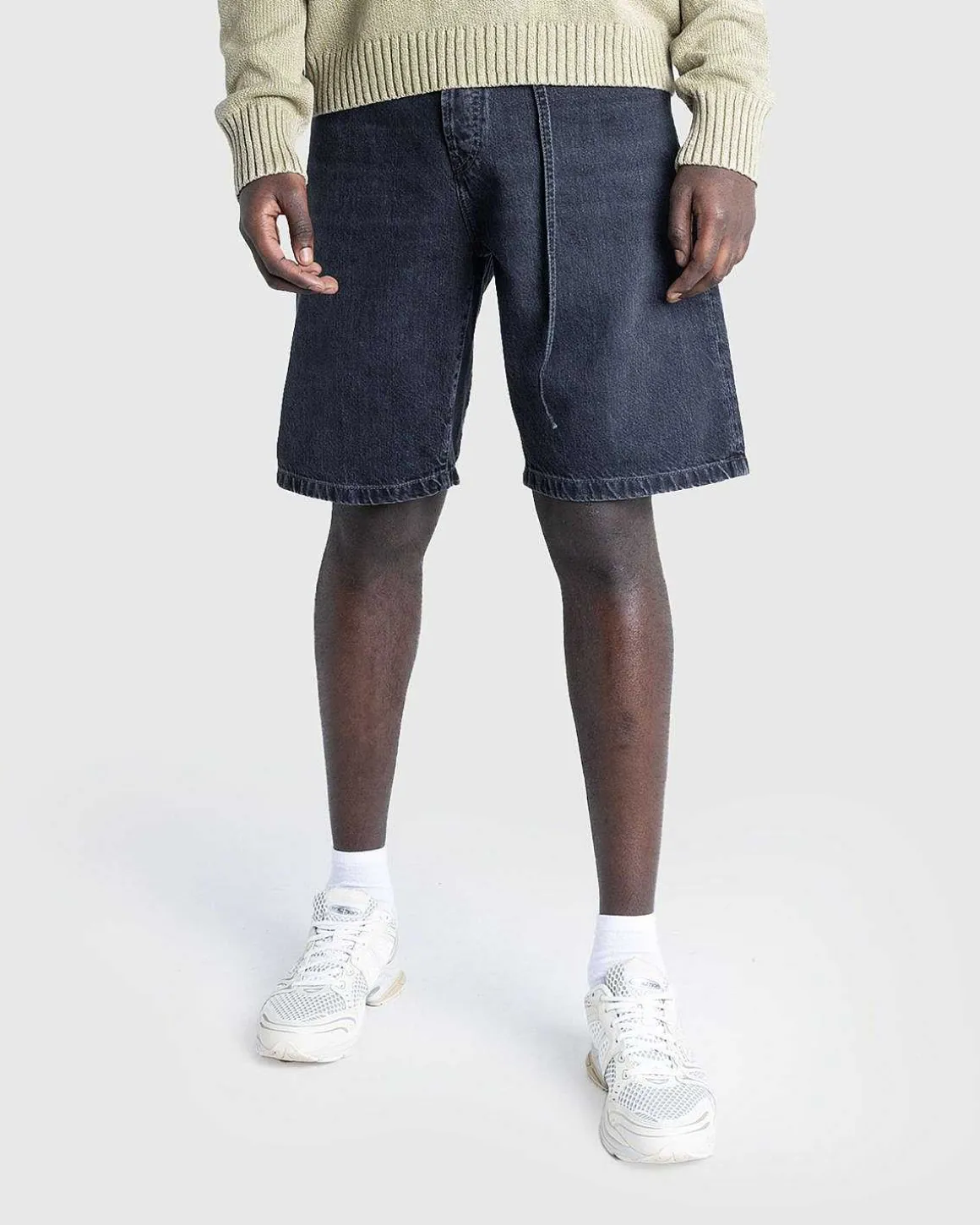 Sorte Denimshorts Med Brede Ben