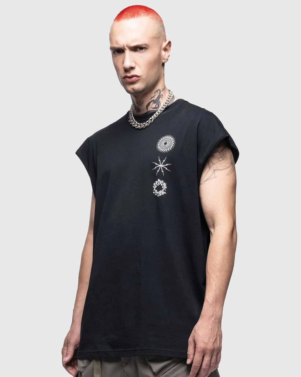 S25-Pr-C Pima Bomuld Aermelos T-Shirt Sort