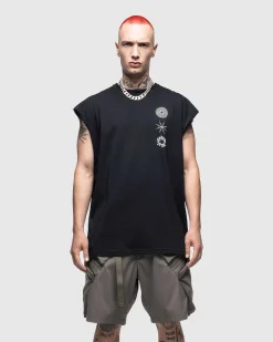 S25-Pr-C Pima Bomuld Aermelos T-Shirt Sort