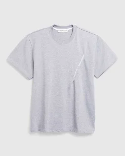 Stedsegron Klebet Logo T-Shirt Stedsegron Gra Melange