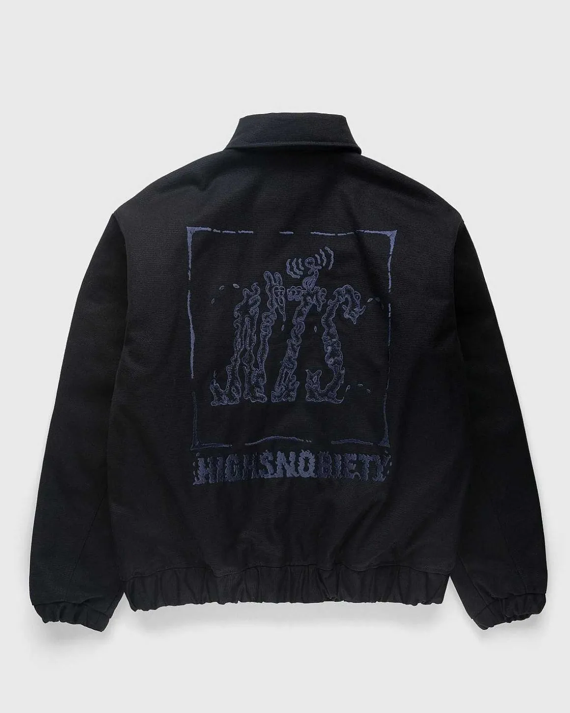 Stonewashed Canvas Bomber Jacket Sort