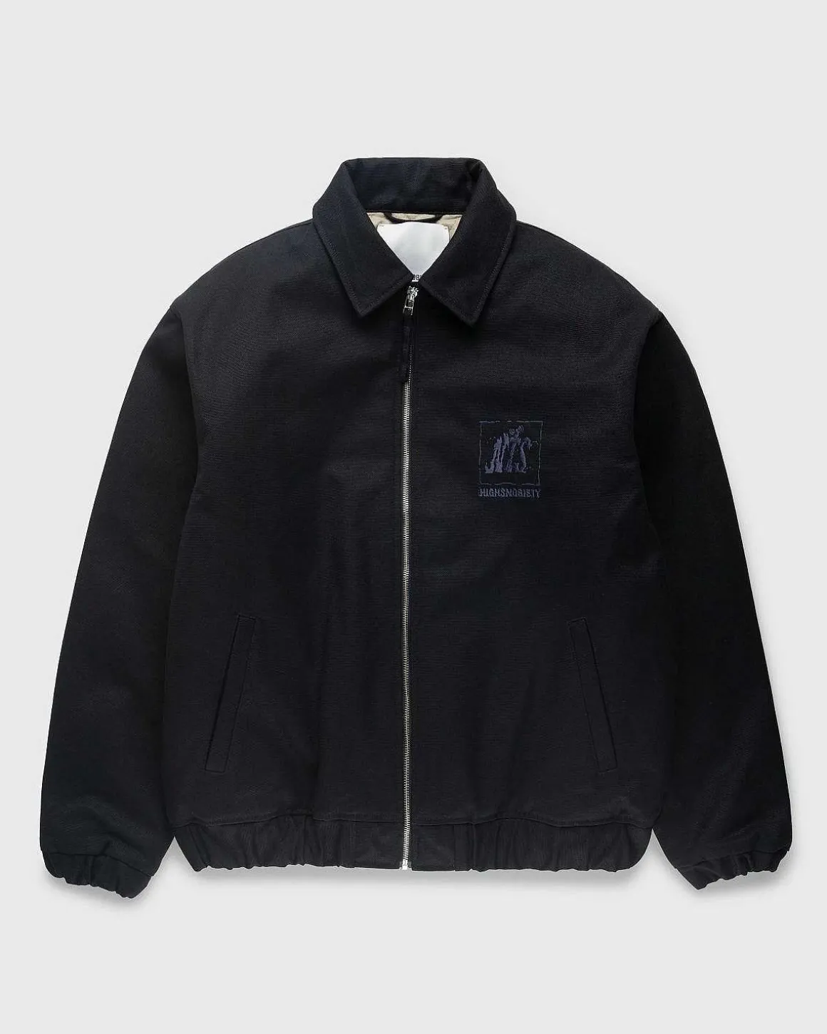 Stonewashed Canvas Bomber Jacket Sort