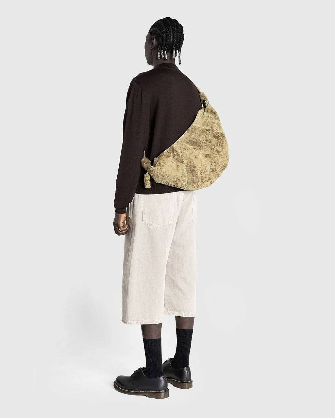 Stor Croissanttaske Denim Acid Snow Bronze