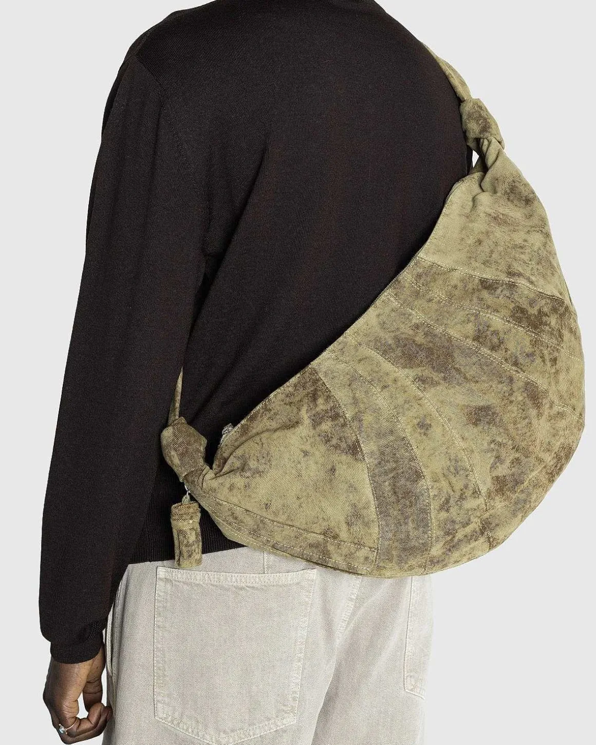 Stor Croissanttaske Denim Acid Snow Bronze