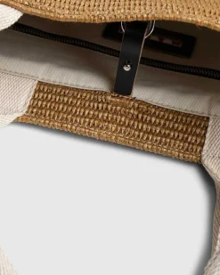 Stor Raffia Tote Bag Raw Sienna/Natural
