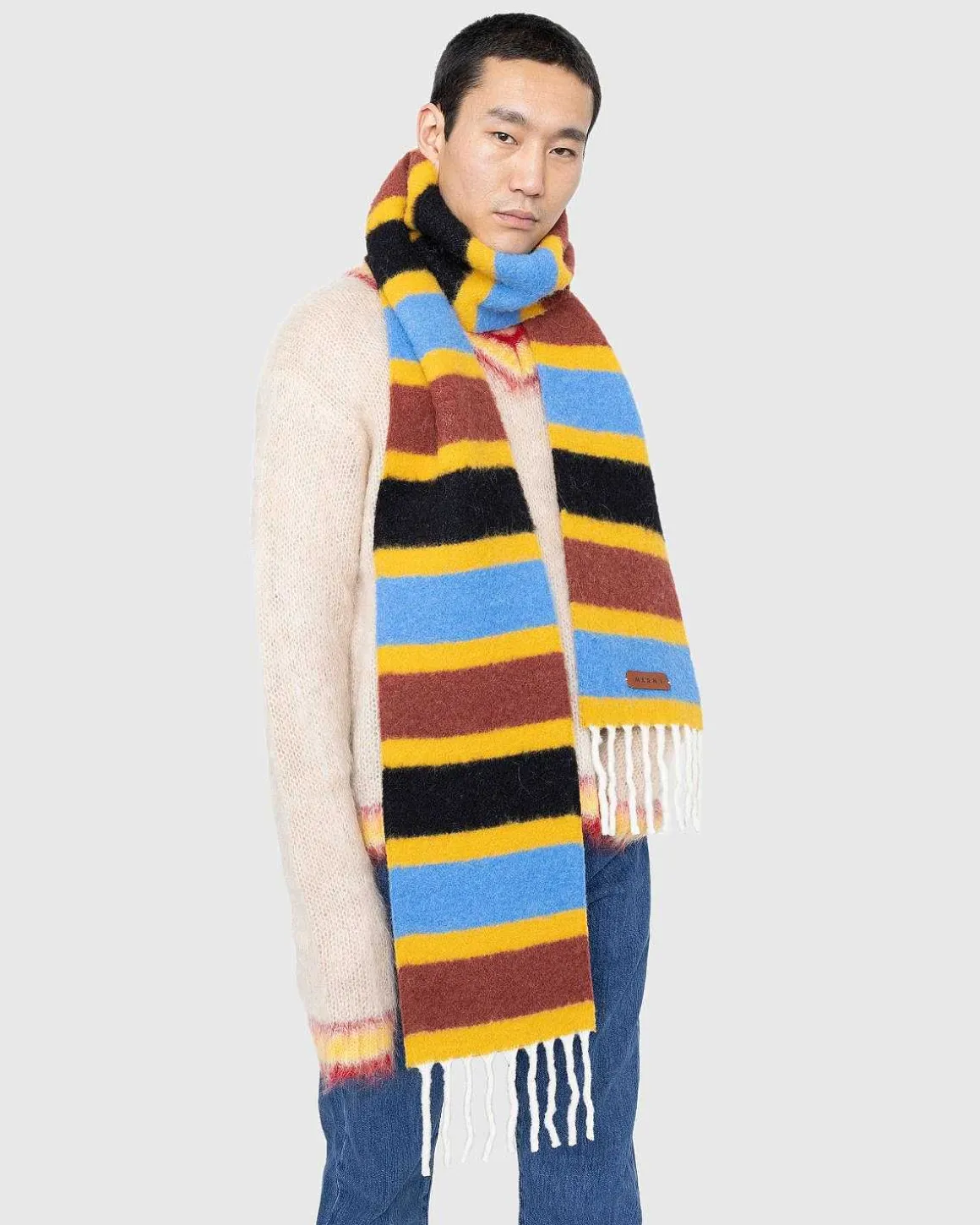 Stribet Alpaca Torklaede Multi