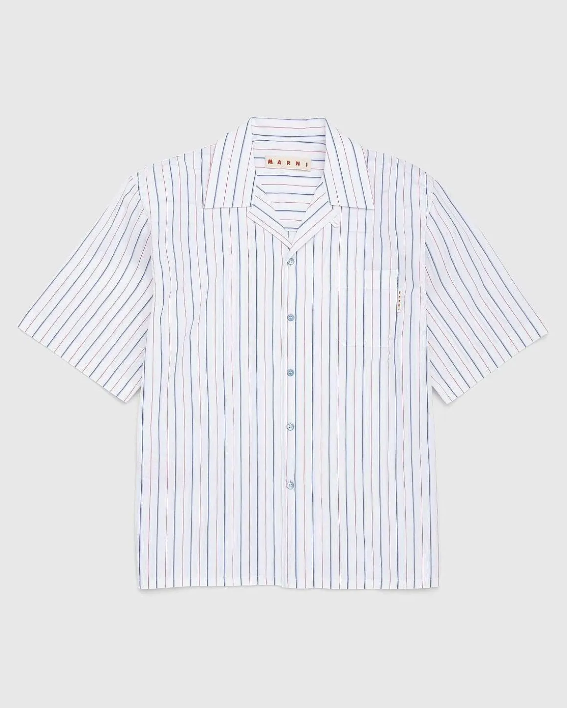 Stribet Button-Up Skjorte Hvid