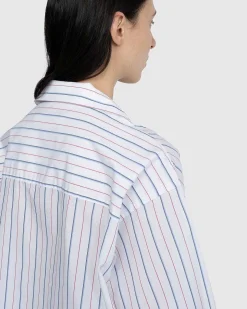 Stribet Button-Up Skjorte Hvid