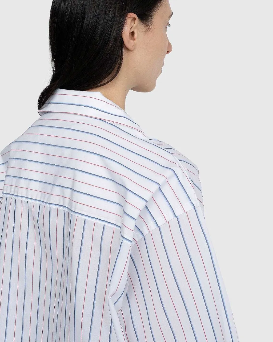 Stribet Button-Up Skjorte Hvid