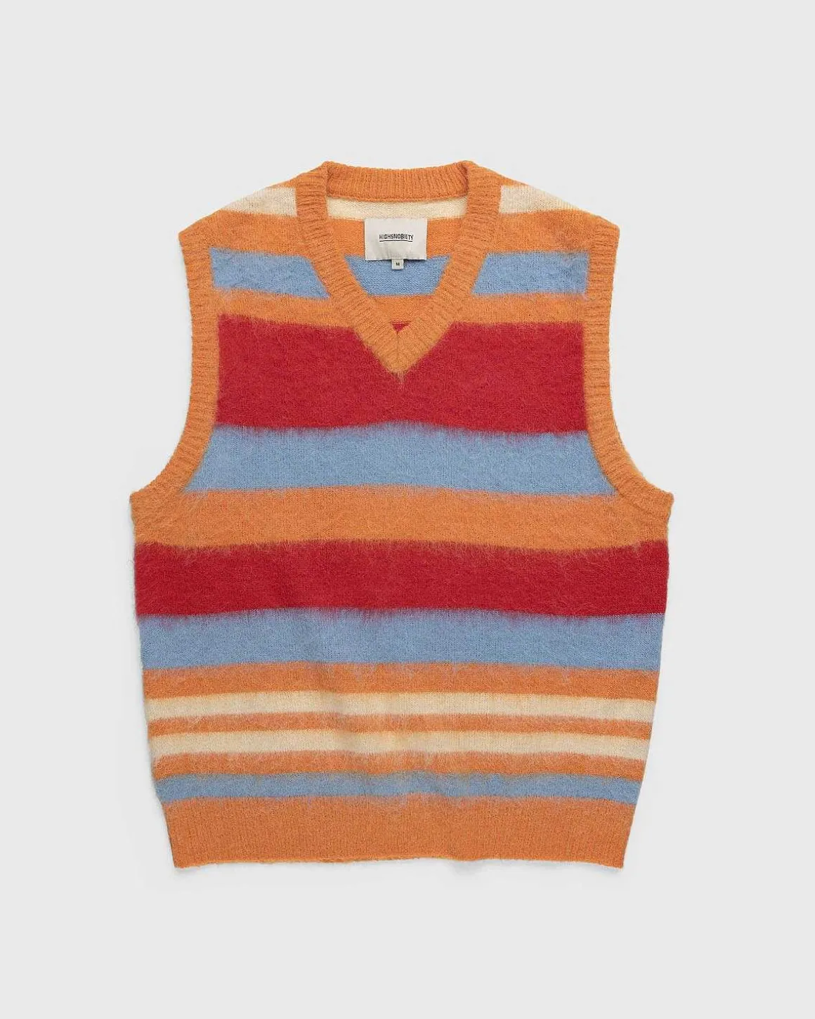 Stribet V-Hals Sweatervest Burnt Orange