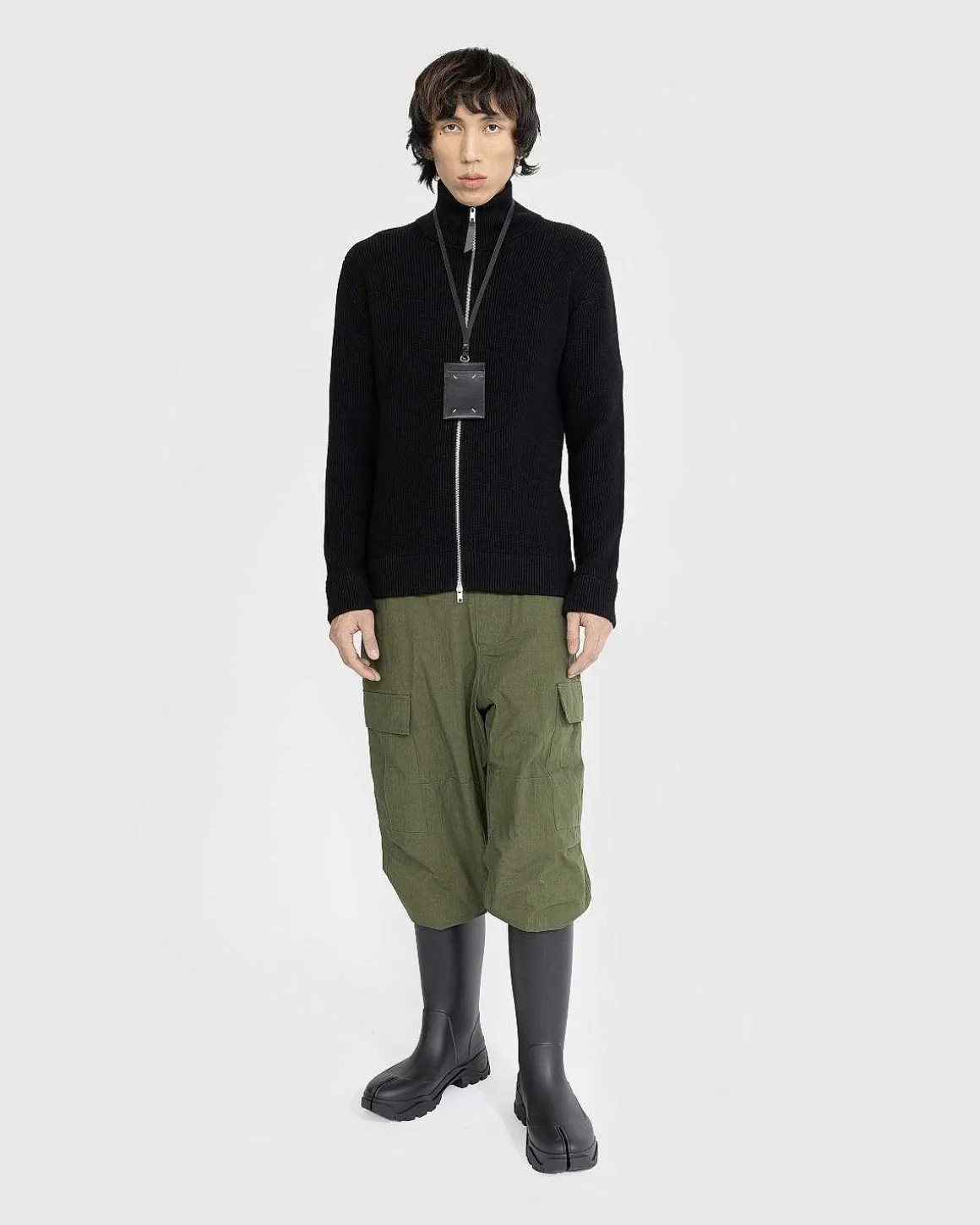 Strik Cardigan Med Lynlas, Sort
