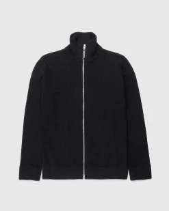 Strik Cardigan Med Lynlas, Sort