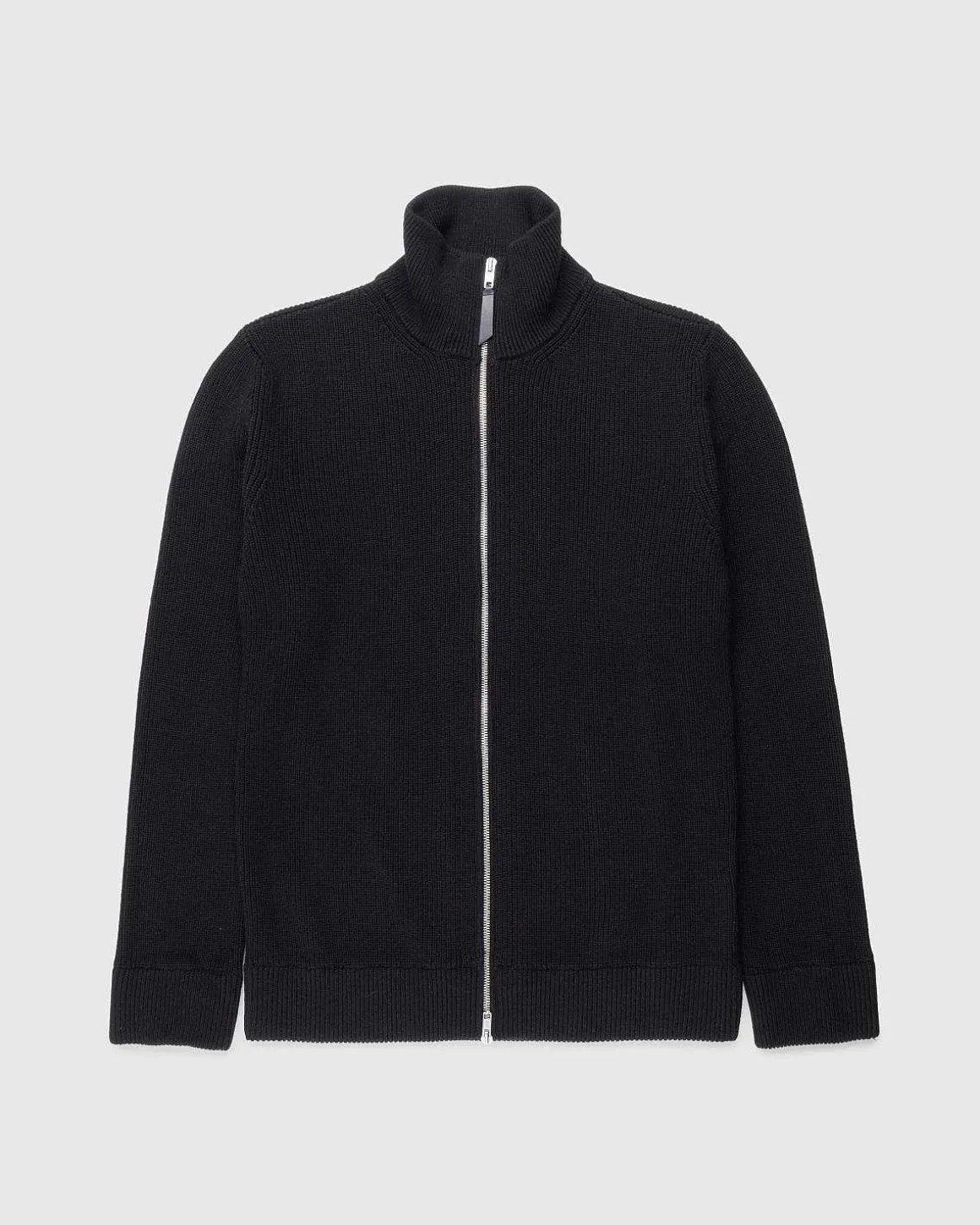 Strik Cardigan Med Lynlas, Sort