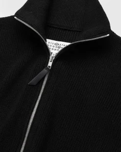 Strik Cardigan Med Lynlas, Sort