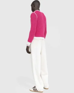 Strikket V-Hals Sweater Flou Pink