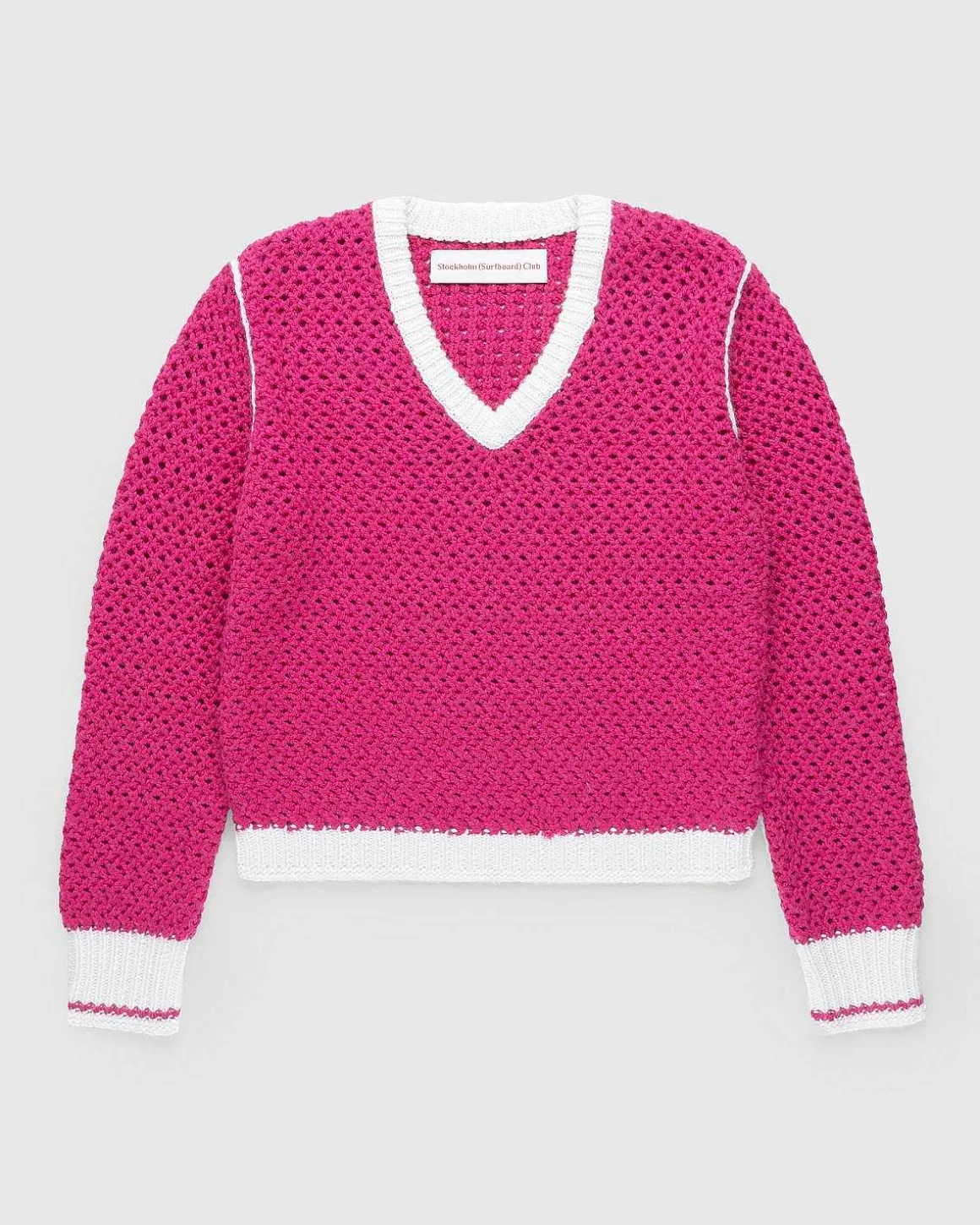 Strikket V-Hals Sweater Flou Pink