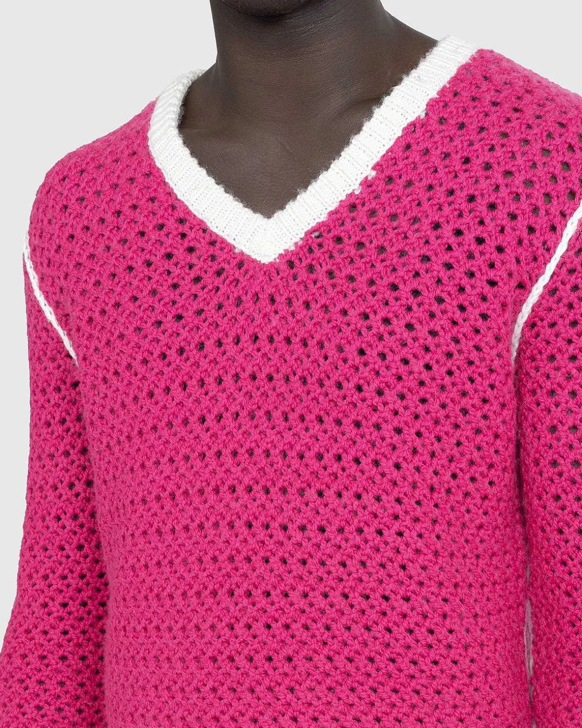Strikket V-Hals Sweater Flou Pink