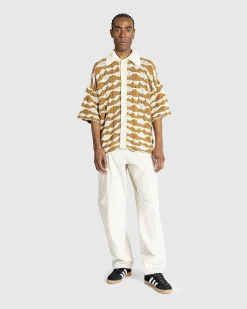 Strikskjorte Raffia Brun
