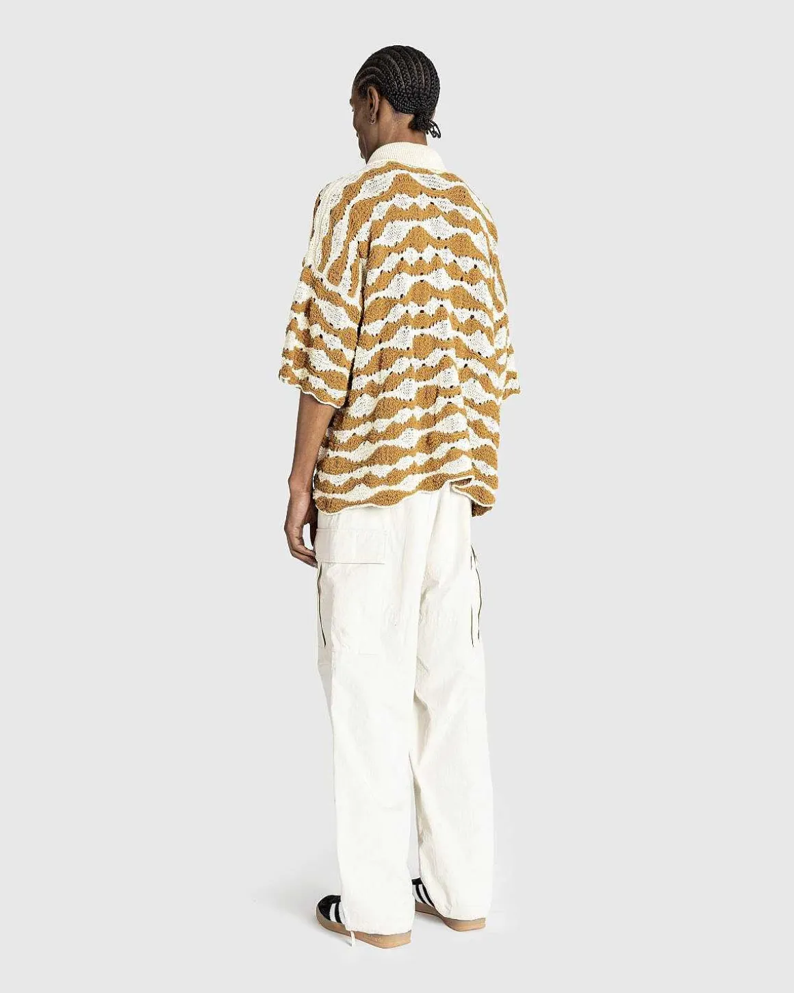 Strikskjorte Raffia Brun