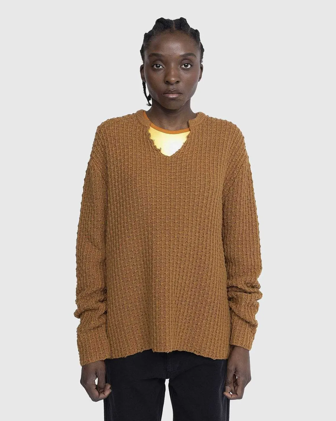 Strik V-Hals Sweater Cedertrae
