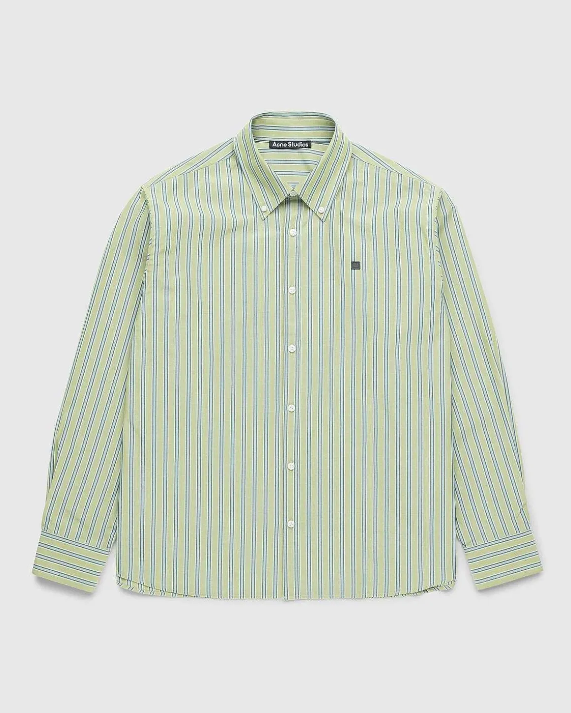 Stripe Button-Up Skjorte Lys Gron/Morkegron