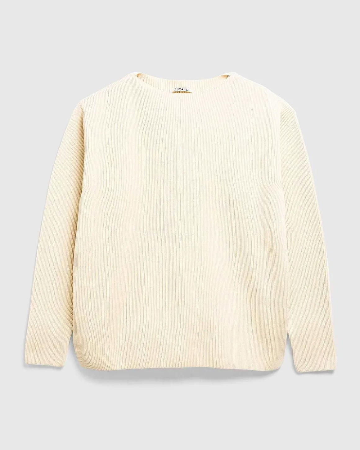 Super Hard Twist Rib Strik Boat Neck Pullover Ivory