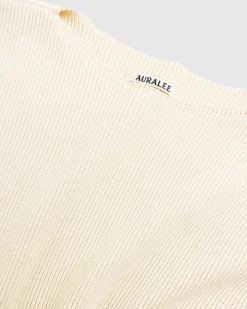 Super Hard Twist Rib Strik Boat Neck Pullover Ivory